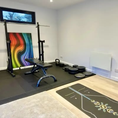 Garden Gym Studio with Glass Panel Heater