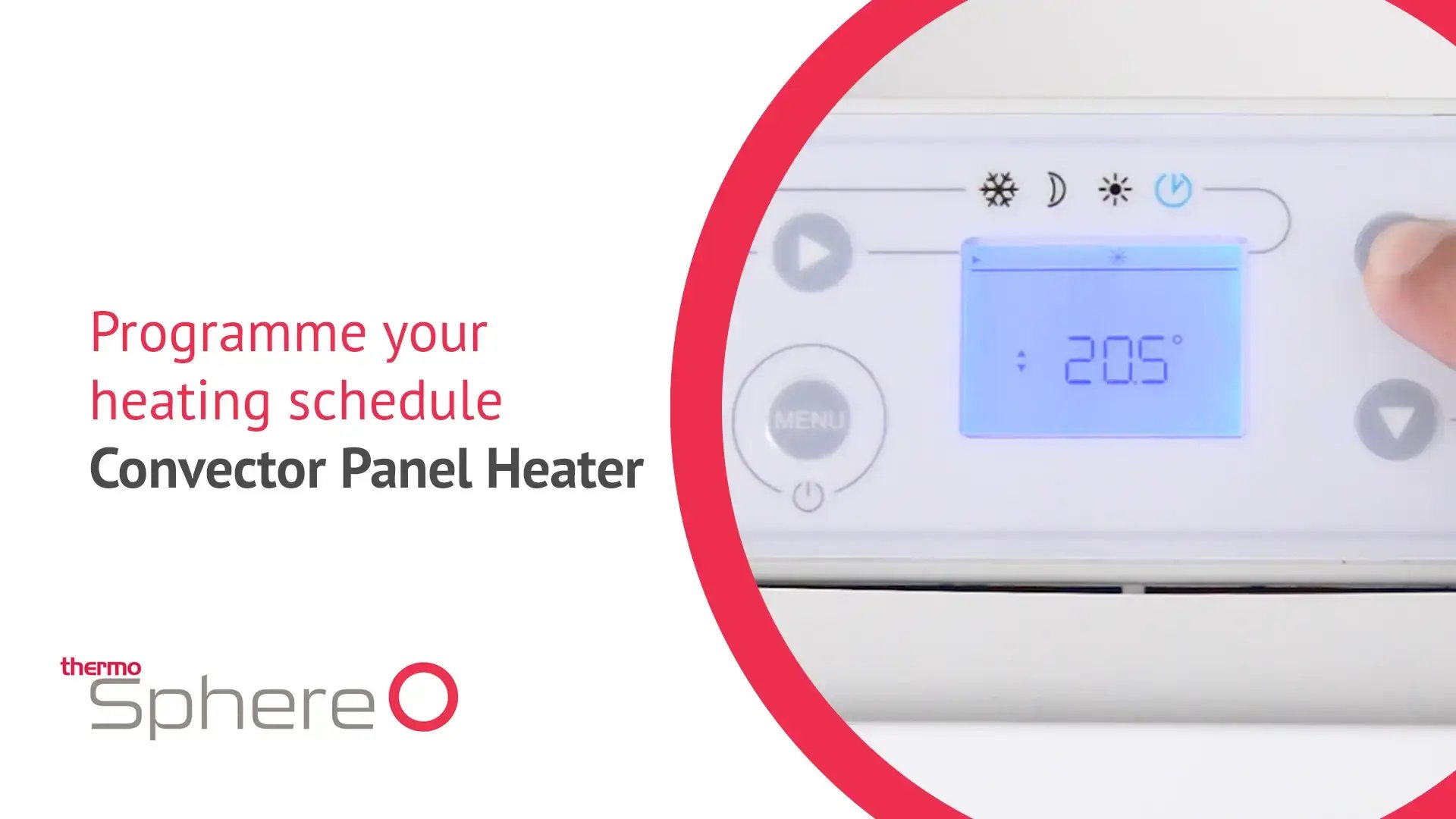 ThermoSphere Convector Panel Heater Programme heating schedule